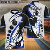 BlueJose Bowling Ball And Pins Wind Rise Multicolor Option Customized Name 3D Shirt (4 Colors)