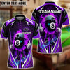 BlueJose Billiards Flaming 8-Ball Cool Style Personalized Name, Team Name Unisex Shirt (4 Colors)