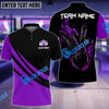 BlueJose Bowling And Pins Basic Black Customized Name 3D Shirt (4 Colors)