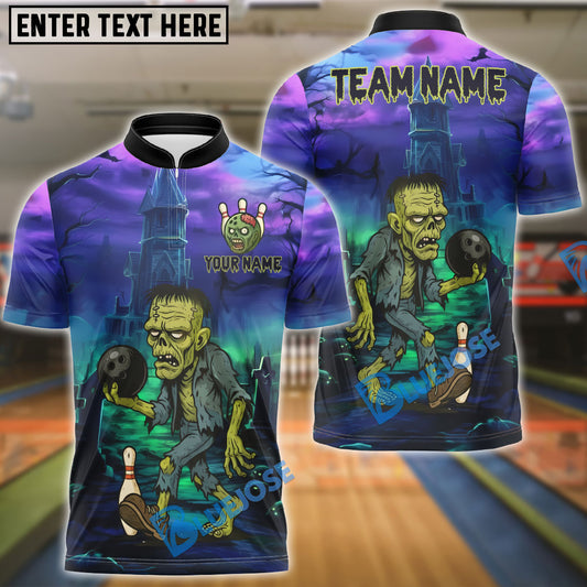 BlueJose Bowling Zombie Horror Night Castle Personalized Name, Team Name 3D Shirt