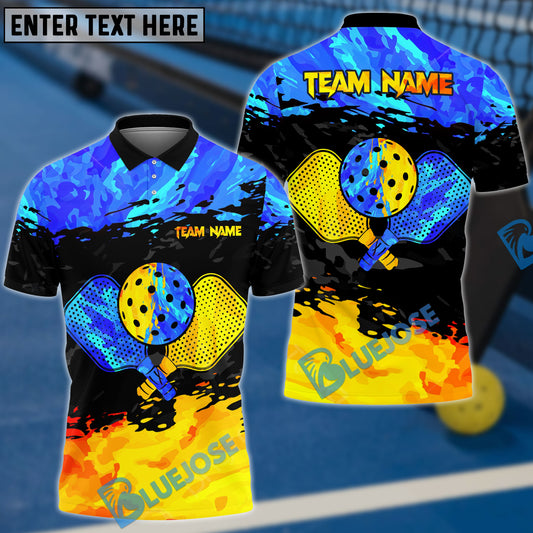 BlueJose Pickleball Blue and Yellow Personalized Name, Team Name Unisex Shirt