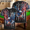 BlueJose Billiards Ball 8 Eagle American Flag Lightning Customized Name, Team Name 3D Shirt