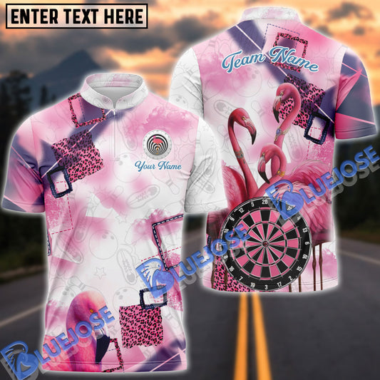 BlueJose Darts Flamingo Personalized Name, Team Name 3D Shirt