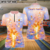 BlueJose Bowling And Pins Butterfly Dream Pastel Fantasy Glow Design Customized Name, Team Name 3D Shirt (4 Colors)