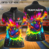 BlueJose Bowling And Pins Rainbow Blast Customized Name, Team Name 3D Shirt