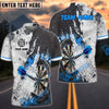 BlueJose Darts Black Digital Circuit Pattern Multicolor Options Personalized Name Pocket Shirt (4 Colors)