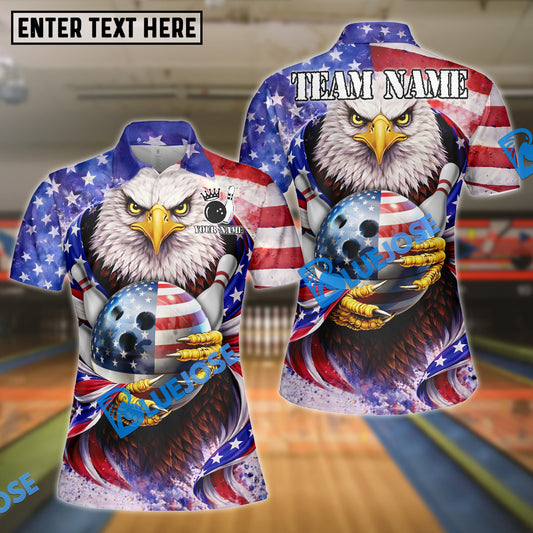 BlueJose Bowling American Eagle USA Flag New Day Personalized Name, Team Name 3D Shirt