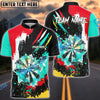 BlueJose Darts Colorful Paint Style Multicolor Options Personalized Name Shirt (4 Colors)