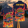 BlueJose Darts Hot Rod Inferno Personalized Name, Team Name Shirt (4 Colors)
