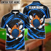 BlueJose Bowling And Pins Wave Sea Customized Name, Team Name 3D Shirt (4 Colors)