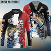 Bluejose Bass Fishing Paint Scratch American Flag scratch Sport Custom Name & Team Name 3D Shirts