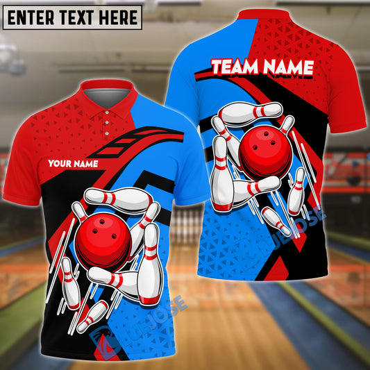 BlueJose Bowling And Pins Crossing Personalized Name, Team Name Unisex Shirt