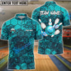 BlueJose Bowling And Pins Hexagon Strike Customized Name 3D Shirt ( 6 Colors)
