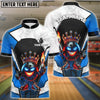 BlueJose Bowling And Pins Crown Flame Ball Black Smoke Design Customized Name, Team Name 3D Shirt (4 Colors)