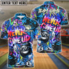 BlueJose Bowling And Pins Funny Never Give Up Graffiti Pattern Customized Name, Team Name 3D Shirt (4 Colors)