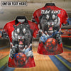 BlueJose Bowling & Pins Fierce Gray Tiger Power  Customized Name, Team Name 3D Shirt (4 Colors)