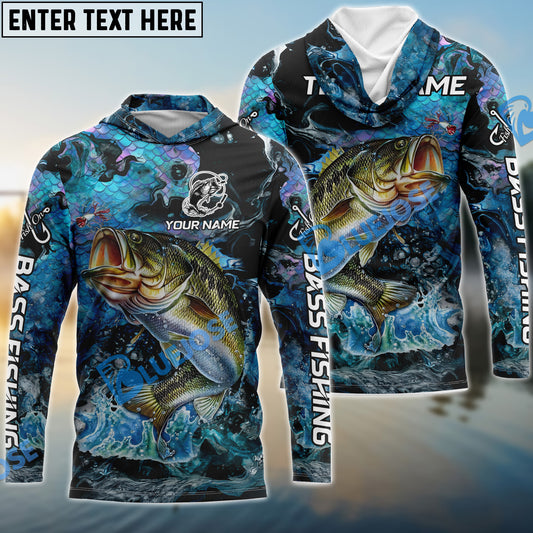 Bluejose Bass Fishing Blue Fishing Skin Pattern Name & Team Name 3D Shirts