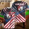 BlueJose Billiards 8 Ball American Flag Patriot Personalized Name, Team Name Shirt