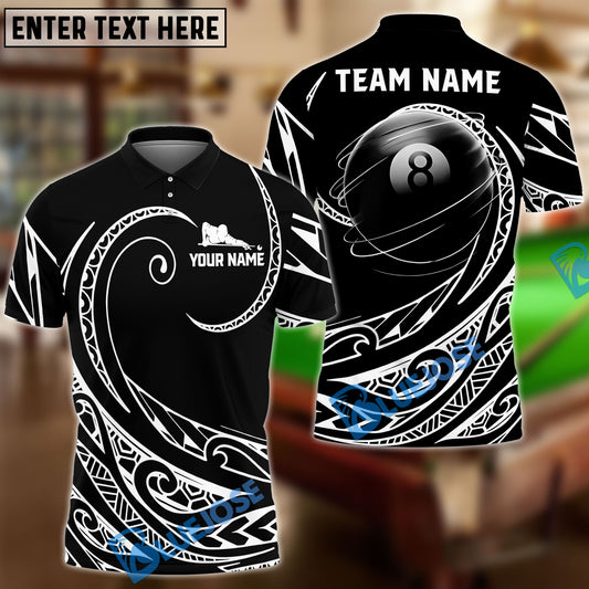 BlueJose Billiards Ball 8 Tribal Spin Personalized Name, Team Name Unisex Shirt