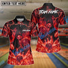 BlueJose Bowling And Pins Grim Reaper Flame Customized Name, Team Name 3D Shirt (6 Colors)