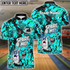 BlueJose Bowling Spare Me Cartoon Fire Burst  Customized Name, Team Name 3D Shirt (4 Colors)