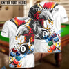 BlueJose Billiards 8-Ball Eagle Strike Customized Name, Team Name 3D Shirt (4 Colors)