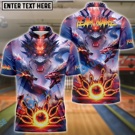BlueJose Bowling Dragon Inferno Personalized Name, Team Name 3D Shirt