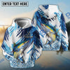Bluejose Tuna Fishing Blue Water Splash Scale Pattern Custom Name & Team Name 3D Shirts