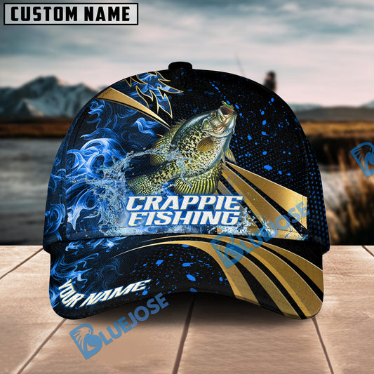 BlueJose Crappie Fishing Hooked Jump Splash Personalized Cap