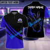 BlueJose Bowling And Pins Basic Black Customized Name 3D Shirt (4 Colors)