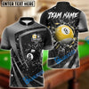 BlueJose Billiards 8 Ball & 9 Ball Metallic Break Glass Customized Name, Team Name 3D Shirt (6 Colors)