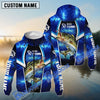 Bluejose Bass Fishing Blue Galaxy Custom Long Sleeve Performance Fishing Shirts