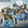 Bluejose Bass Fishing Hooked On Victory Custom Name & Team Name 3D Shirts