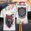 BlueJose Darts Tribal Wolf Spirit White Paint Splash Personalized Name Shirt