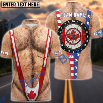 BlueJose Darts Canadian Flag Mankini Dartboard Personalized Name Shirt