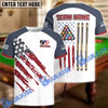 BlueJose Billiards Ball 8 US Flag Champion Pattern Personalized Name, Team Name Unisex Shirt