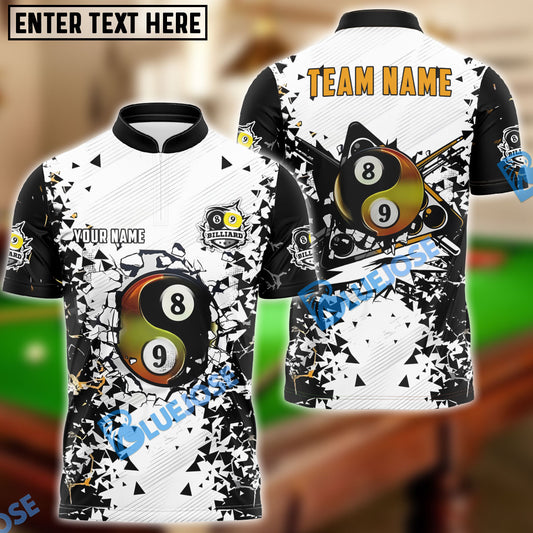 BlueJose Billiards 8 And 9 Ball Crack Pattern Personalized Shirt