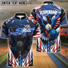 BlueJose Bowling And Pins American Bald Eagle Lightning USA Flag Style Personalized Shirt