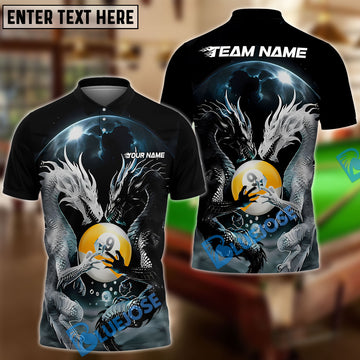 BlueJose Billiards Ball 9 Yinyang Dragon Duel Personalized Name, Team Name Unisex Shirt