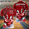 BlueJose Bowling And Pins Super Strong Throw Customized Name Shirt For Kids(4 Colors)