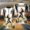 BlueJose Bowling And Pins Luxury Smoke Pattern Customized Name, Team Name 3D Shirt (6 Colors)