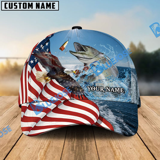 BlueJose Eagle Flag Musky  Fishing Classic Cap