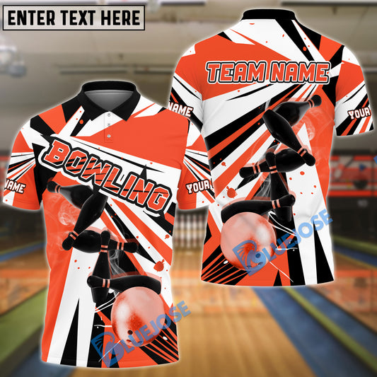 BlueJose Bowling And Pins Strike Color Race Customized Name 3D Shirt ( 4 Colors )