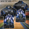 BlueJose Bowling And Pins Horror Strike Scary Pins Angry Ball Design Customized Name, Team Name 3D Shirt (4 Colors)