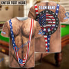 BlueJose Darts American Flag Mankini Dartboard Personalized Name Shirt