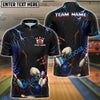 BlueJose Bowling And Pins Eagle Thunderstrike Customized Name, Team Name 3D Shirt (4 Colors)