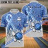 BlueJose Bowling And Pins Awareness Edition Customized Name 3D Shirt (4 Colors)