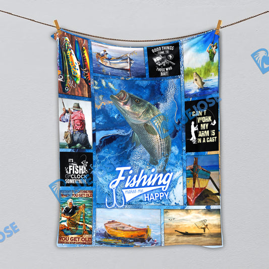 BlueJose Striped Bass Fishing Lovers Blanket