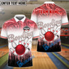 BlueJose Bowling And Pins Hologram Waves Customized Name 3D Shirt (4 Colors)