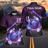 BlueJose Bowling And Pins Thunder Strike Down Customized Name Shirt For Women (6 Colors)